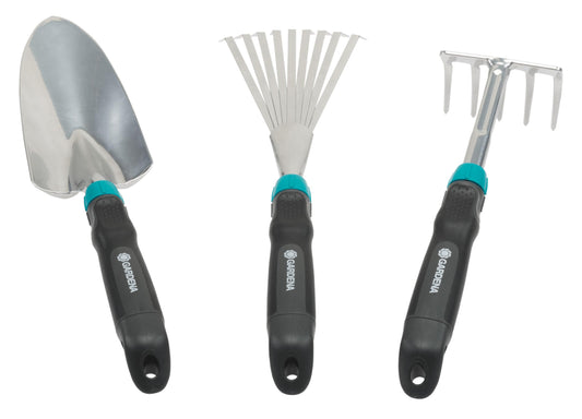 Gardena Comfort Small Tool Set - Ideal Set for Garden Keeping with flower rake, hand rake and hand trowel (8964-60)