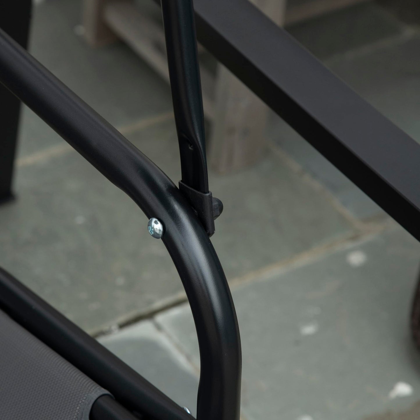 Outsunny 2 Seater Garden Swing Chair with Adjustable Tilting Canopy, Outdoor Hammock Bench with Steel Frame for Patio, Grey