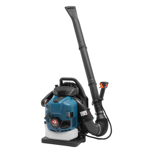 Petrol Backpack Leaf Blower 75.6cc Gas leaf blower 4-Stroke Powerful Air Cooled Engine 1.9L Blue Fuel Tank Powerful Wind Force Ergonomic Design Snow for Lawn Care Road Cleaning, 2.6kw/7000r/min