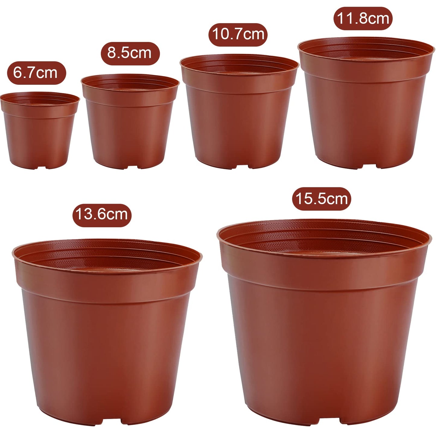 Muzhira Pots for Seed Starting/Cuttings, 6cm 10pcs Plastic Plant Nursery Pots,Seed Starting Pot Flower Plant Container for Seedlings, Cuttings, Transplanting