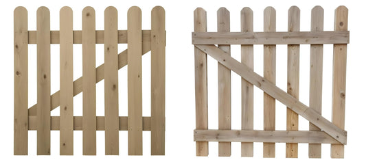 Wooden Picket Garden Gate hand built, Pedestrian Gate Wooden Pressure Treated, Outdoor Space Stylish Garden Gates (90cm High x 83cm Wide x 6cm Deep)