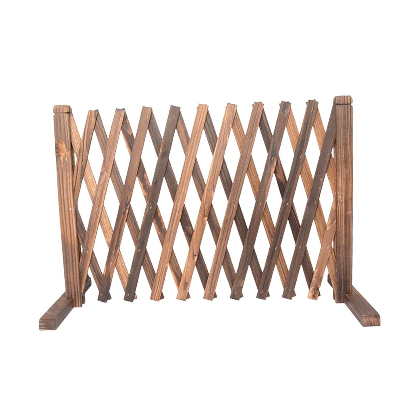 Fenteer Expandable Wooden Fence - Folding Garden Partition Freestanding Gate Mesh Fence Photo Props for Outdoor Yard