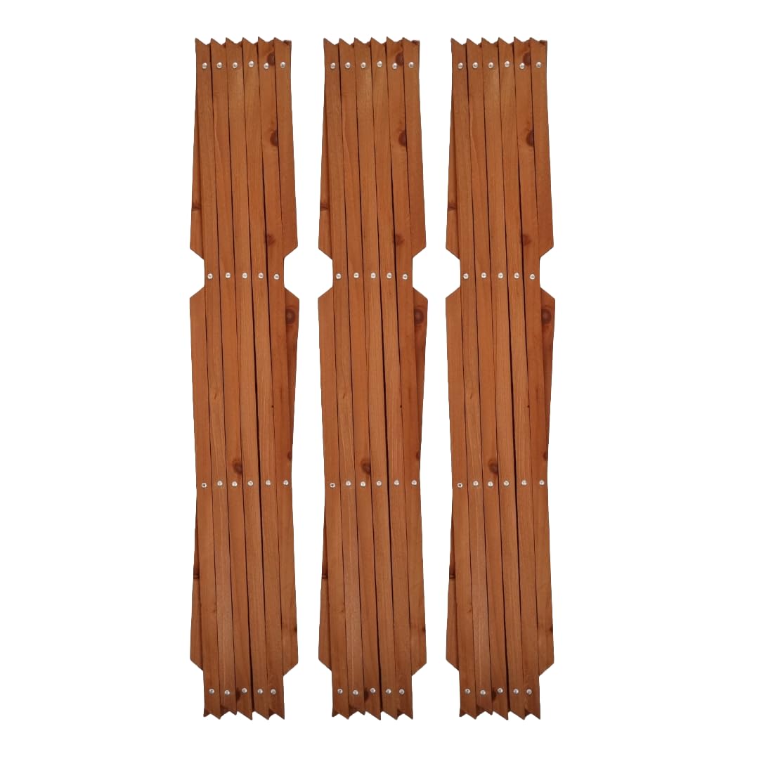 KANTA 3 x Garden Expanding Wooden Trellis Expandable Trellises Aluminum Riveted Each Piece Expands to 180cm x 60cm Climbing Plants Support