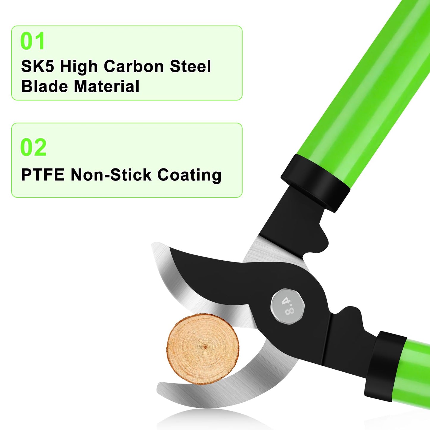 Chilymes Bypass Loppers,Branch Lopper with Steel Blade,Effortless Garden Loppers Tree Trimmer Length 37cm,Branch Tree Lopper 30mm Cut Capacity