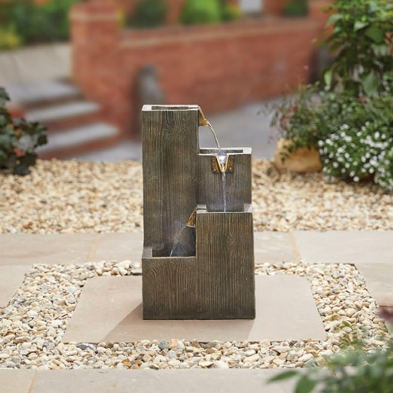 Easy Fountain Coastal Sleepers inc LED. Water Feature Fountain, Resin, Natural, One Size