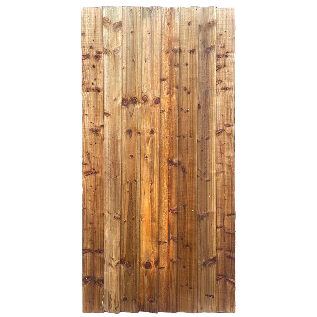 Beds Planet Garden Gate, Pedestrian Wooden Gate Pressure Treated, Wooden Feather Edge Garden Door 6ft Height 2 Feet Width 2 inches Depth (180cm High x 83cm Wide x 6cm Deep)