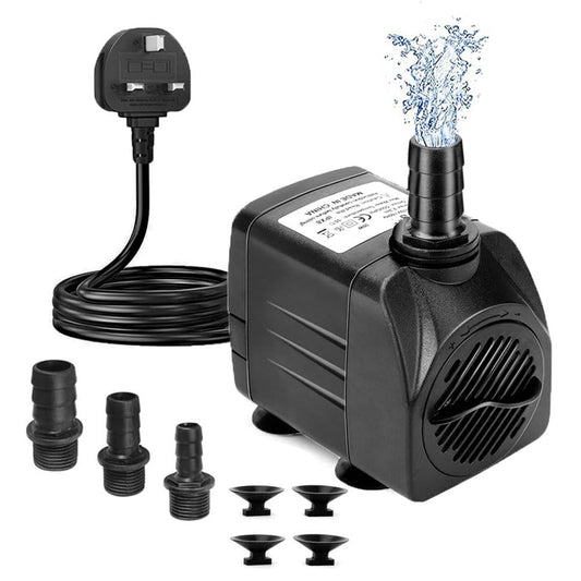 KINGYEENUO Aquarium Pump, Water Pump, Pond Pump, Submersible Pump 25W, 400GPH(1500L/H), 3 Nozzles, with 8.2ft High Lift, Ultra Quiet Water Pump for Aquariums, Fish Tank, Pond Fountain, Hydroponics