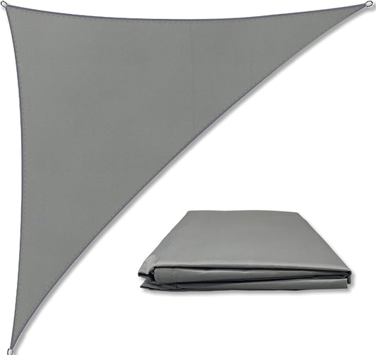 Triangle Sun Sail Shade Waterproof, 3mX4mX5m Grey Garden Sail Right Angle Garden Canopy with 4 Sizes Optional, 3 Ropes, UV Block, Patio Sunshade Sunscreen Awnings Hot Tub Shelter for Outdoor