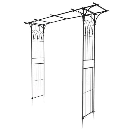 Bonnlo Metal Garden Arch for Climbing Plants, Heavy Duty Durable Iron Trellis Garden Decorations Archway Outdoor for Patio Lawn Wedding Party