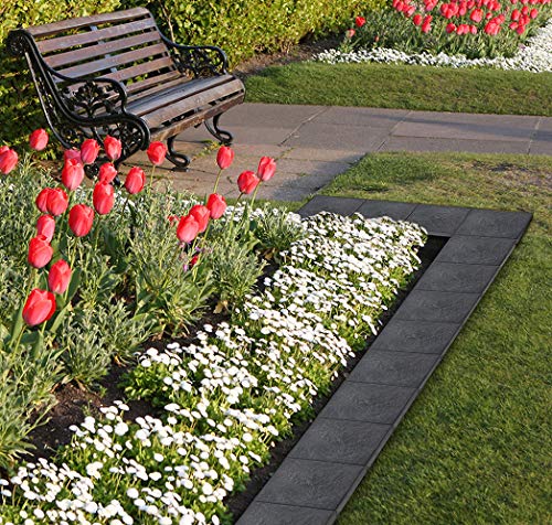 Multy Home Europe Square Recycled Rubber Stepping Stone, Slate