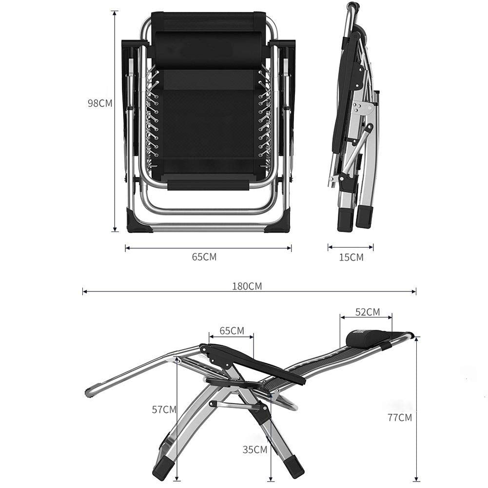 DQCHAIR Sun Loungers, Outdoor Reclining Zero Gravity Chair with Cup Holder, Extra Wide Adjustable Lounger Chair for Patio Garden Beach Pool, with Cushions Support 200kg (Color : Silver)