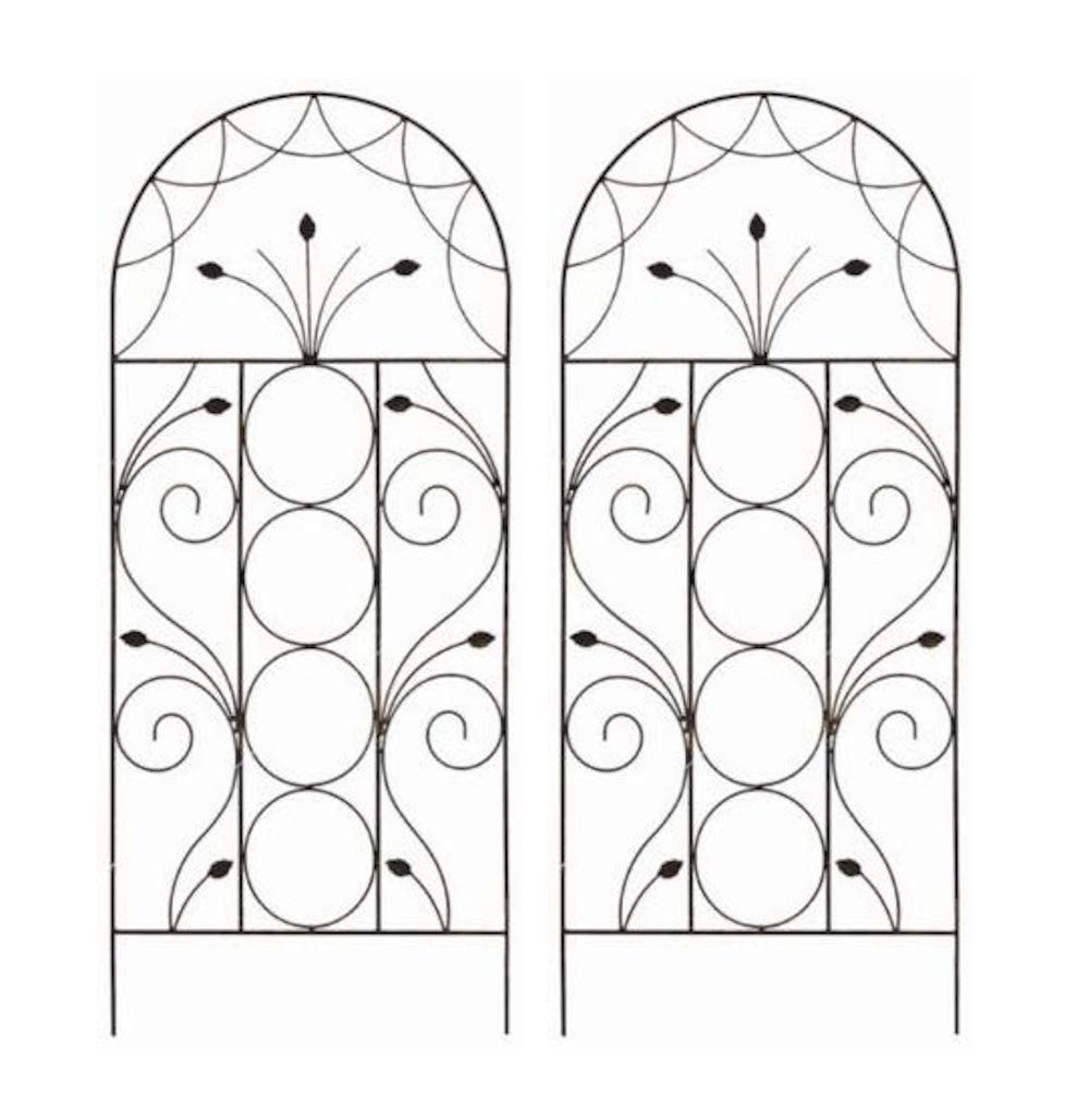 Selections Pack of 2 x Leaf Design Metal Garden Trellis (120 x 50 Centimeter)