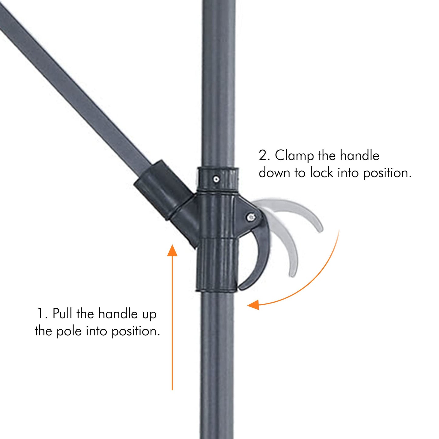 VonHaus Parasol with Base & Waterproof Cover, 3M Cantilever Banana Umbrella for Outdoor, Garden, Patio, Sunshade Canopy with Hand Crank, Tilt & Rotate Function, UV30- Protection, Air Vent, Steel Frame