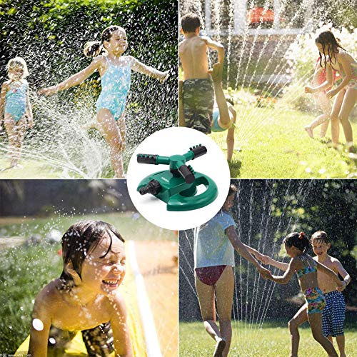 WISDOMWELL Garden Sprinkler Automatic Lawn Water Sprinkler 360 Degree 3 Arm Rotating Sprinklers System for Watering Your Lawn Plants Flowers Veggies and More