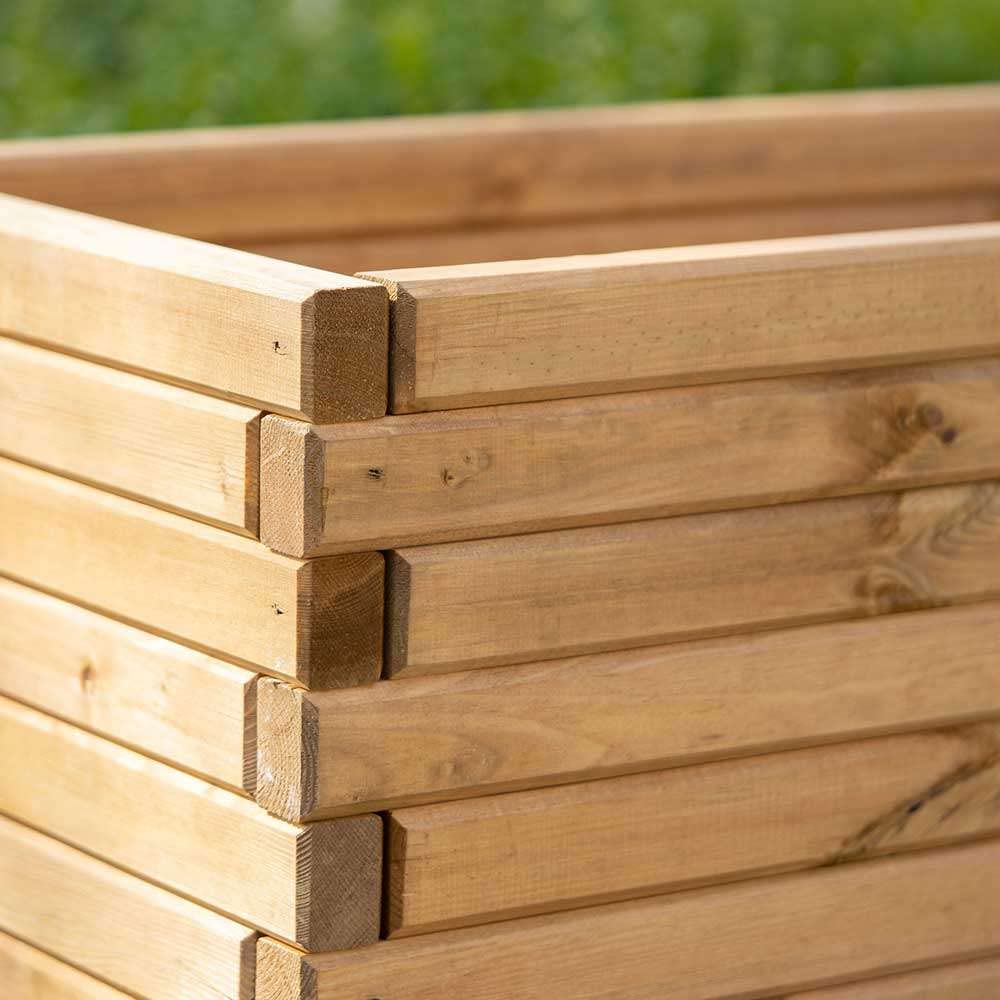 Primrose Pine Raised Flower Bed Trough Planter - Treated Durable Pine & Responsibly Sourced Timber Small 70cm x 35cm (27.5in x 13.75in)