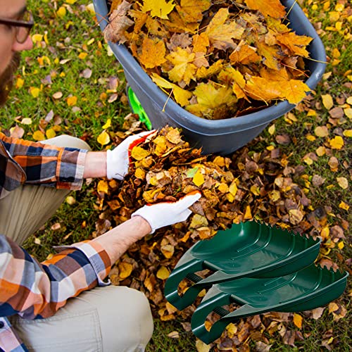 ACCURATE Set of 2 Leaf grabbers, the easy way to keep your outdoor areas tidy, lightweight and easy to use-Forest Green (1)