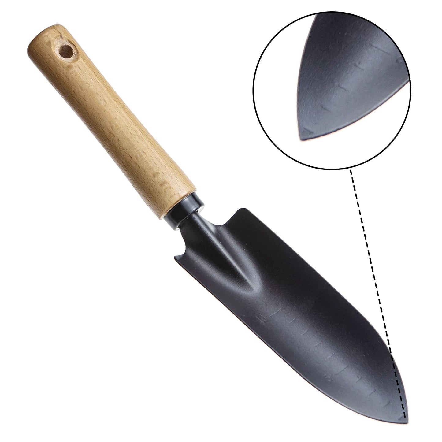 DULKET Gardening Trowel 2pcs,Garden Trowel, Gardening Tools，Small Trowel with Wooden Handle, Multifunctional Garden Wrowel, Suitable for Garden and Vegetable Garden