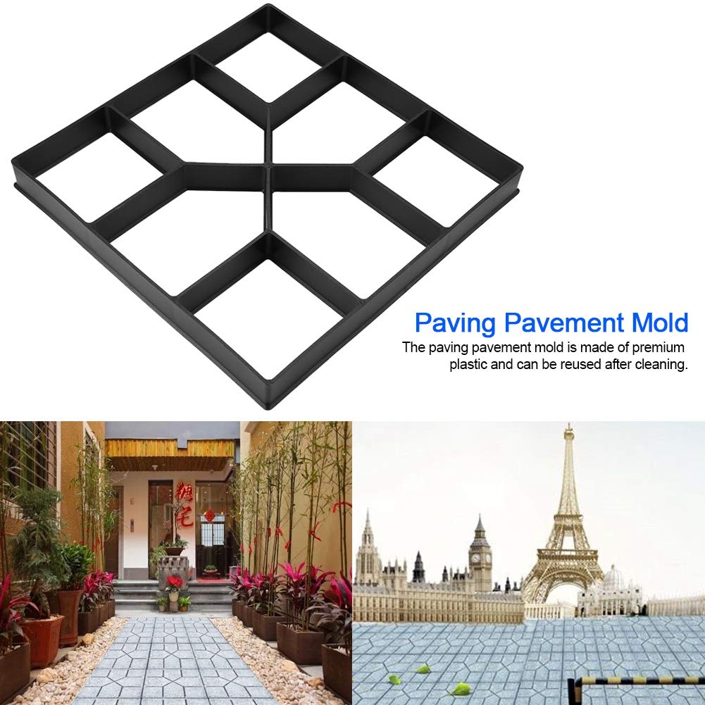 Ejoyous Concrete Moulds Outdoor Garden, DIY Walkway Maker Mold Stepping Stone Paving Pavement Mold Reusable Tool, Concrete Cement Stone Paving Moldfor Garden Driveway Backyard Patios Decor