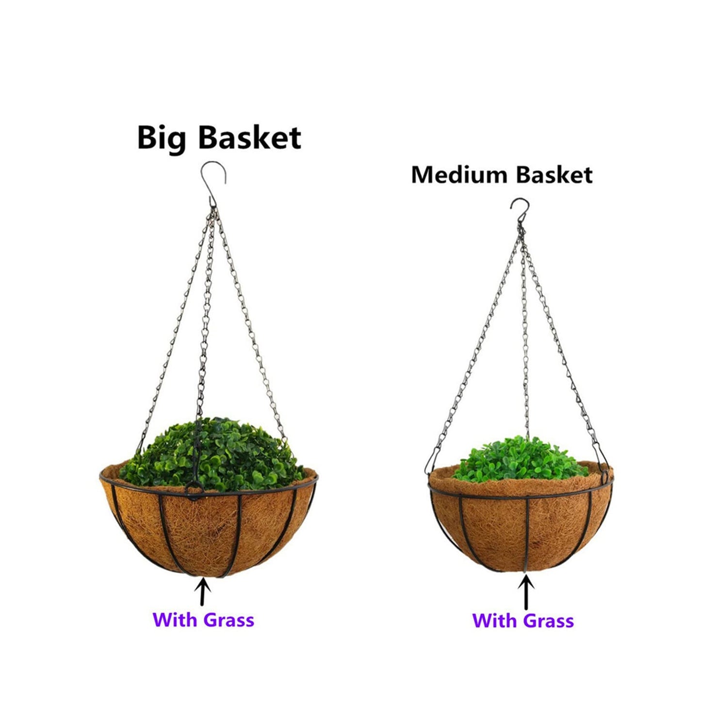 Home Decoration Silk Fabric Fake Flowers DIY Chain Hanging Basket Parlor Garden Wedding Ornaments Cute Pink Artificial Flower Eucalyptus Magnolia (Pink- Big basket)