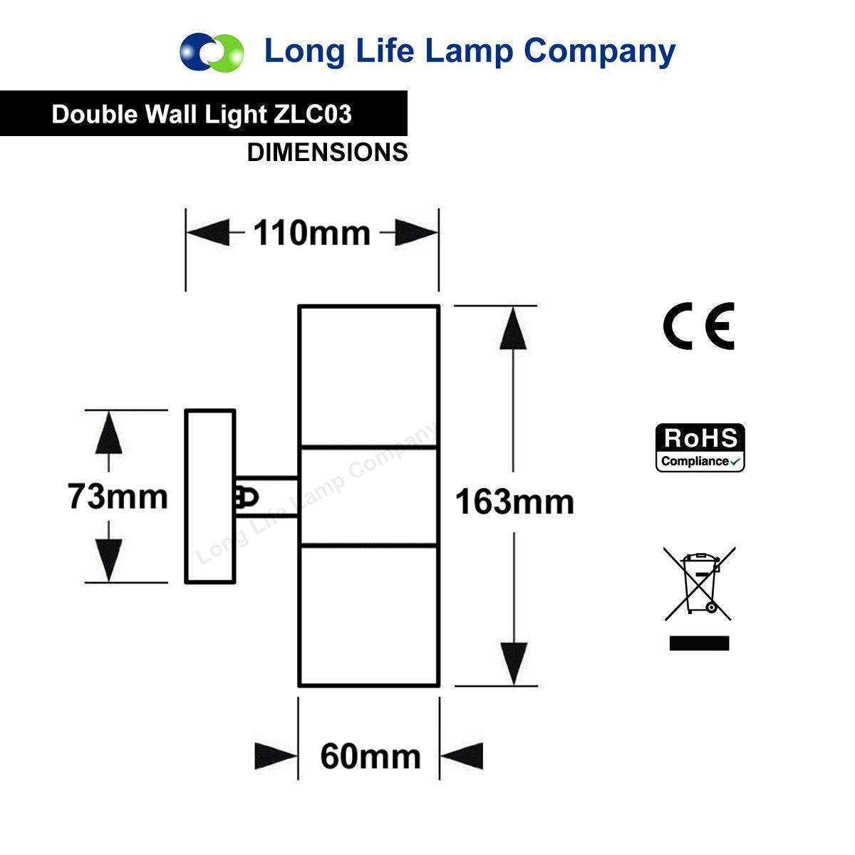 Modern Stainless Steel Up Down Double Wall Spot Light IP65