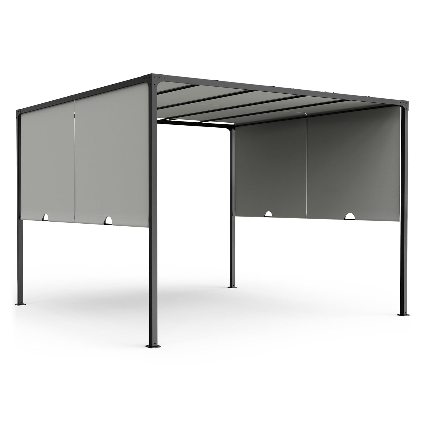 VonHaus Pergola with Sliding Roof 3x3m – Metal Pergola with Sliding Double Roof For Garden, Outdoor, Patio – Weatherproof, Removable Polyester Canopy, Powder Coated Steel Frame