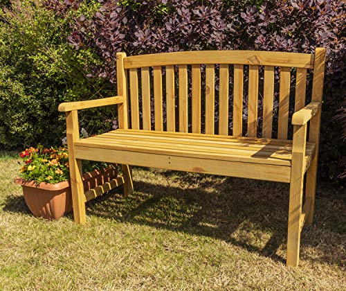 Woodside Outdoor Wooden 2 Seater Bench Garden Patio Furniture