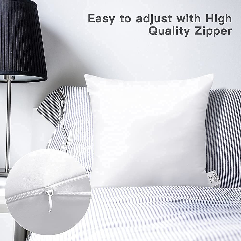 JOTOM Outdoor Cushion Inserts 45x45cm Waterproof Premium Cushion Inner Pads 18"x18" Pillow Filling Set of 4 Decorative Square Pillow Inserts Sofa Pillow Stuffer Patio Garden Blench Couch Bed Cushions