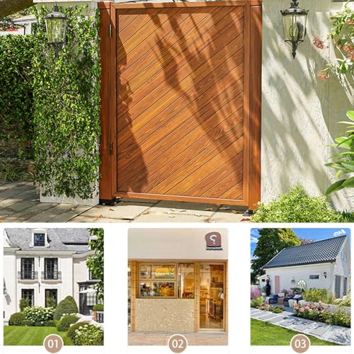 Rustic Wooden Garden Gate with Column for Outdoor Decor Square Park Entrance Ornament Brown Finish 50x80cm