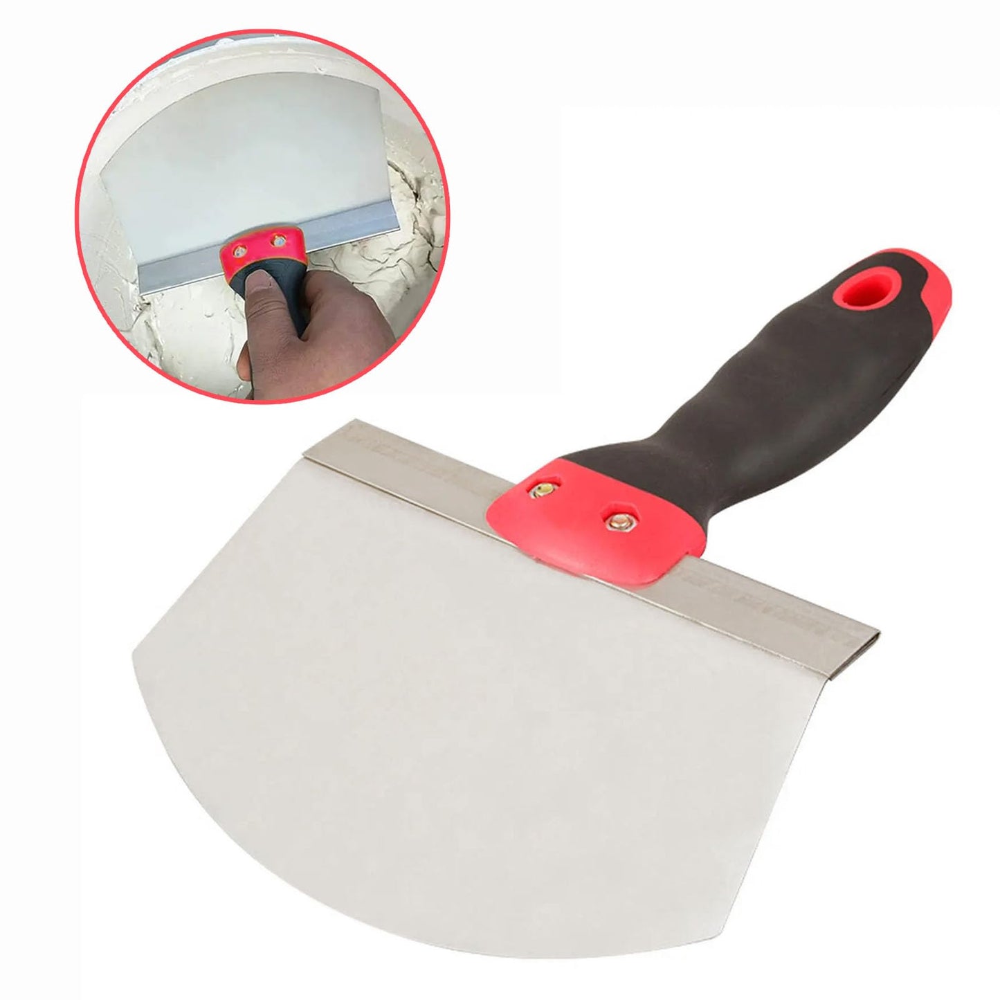 BRIOTA Bucket Scoop, Stainless Steel Bucket Trowel for Drywall and Plaster, Small Scoop with 6.5 in Curved Contoured Blade, Plastering Trowel for Paint, Mortar