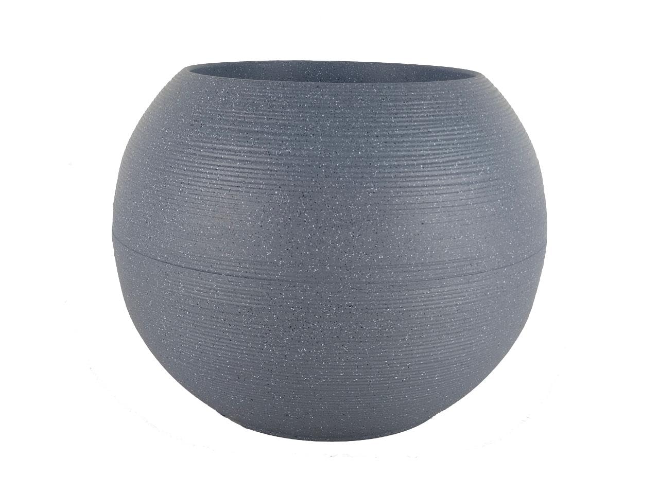 simpa Sphere Globe Shape Grey Plastic Planter 35cm (H) x 35cm (D)