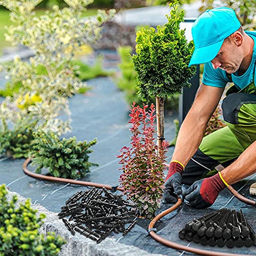 KAHEIGN 60Pcs Water Irrigation Drippers, 8 Holes Adjustable Drip Emitters Micro Flow Drip Irrigation 360 Degree Watering System for 4mm /7mm Tube