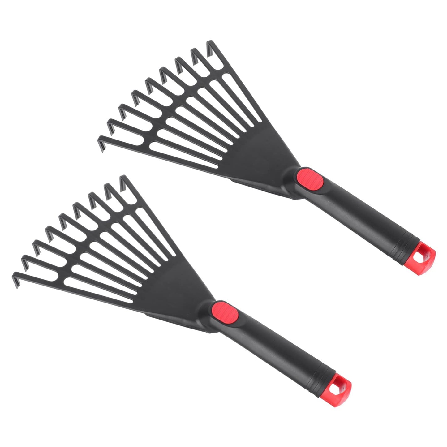 DOITOOL Hand Rake Garden Tool, 2PCS Plastic Hand Rake Soil Tiller with Ergonomic Handle, Small Rake for Leaves, Gardening, Cultivating, Loosening Soil & Spreading Mulch