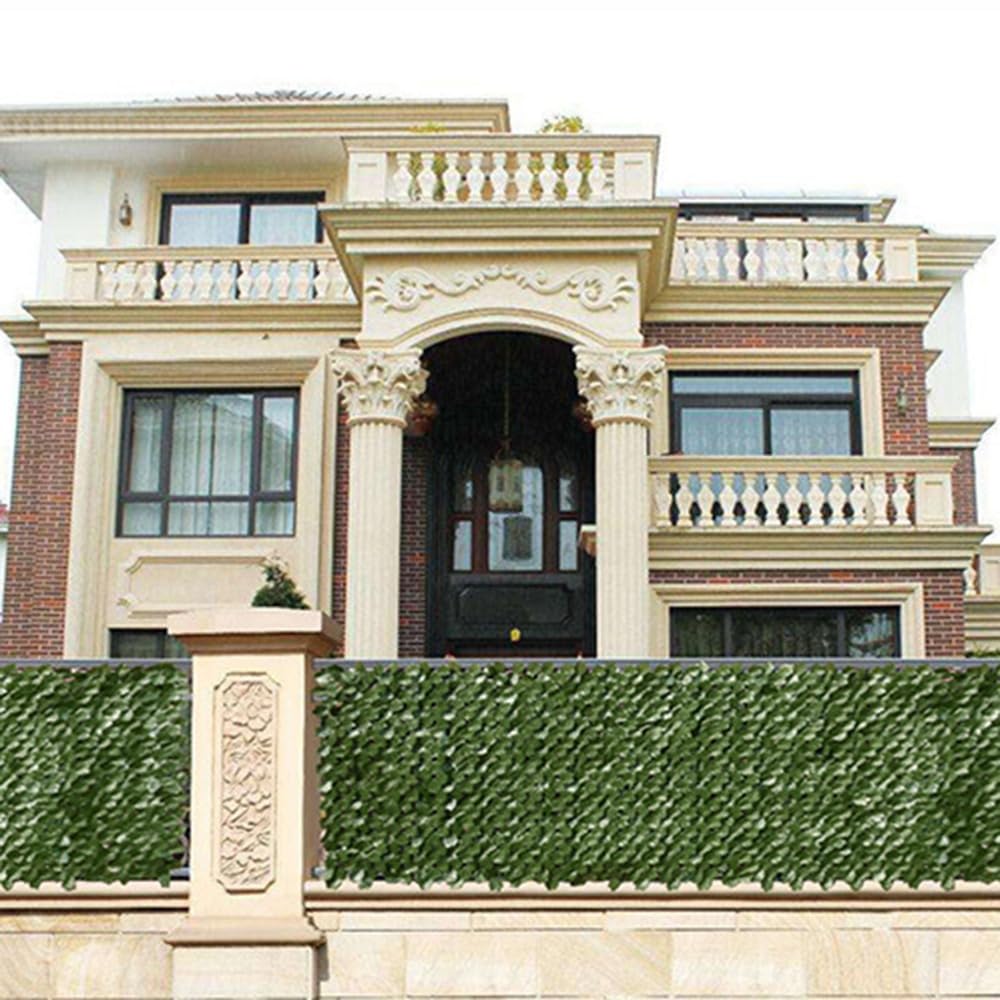 Baketron Trellis with Artificial Leaves, Artificial Ivy Leaf Hedge Fence,UV Fade Protection Privacy Hedging Wall Landscaping Garden Fence Balcony Screen,Fake Leaf Screen Home Garden(0.5 * 1M)