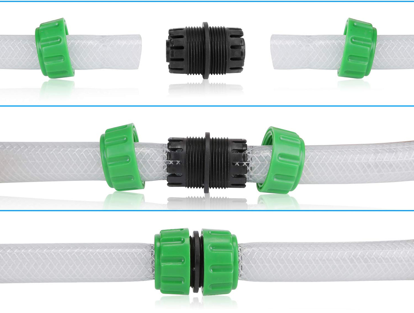CaLeQi Hose Repair Connector Extender for Join 1/2 inch Garden Hose Pipe Quick Repair Connection 6pcs
