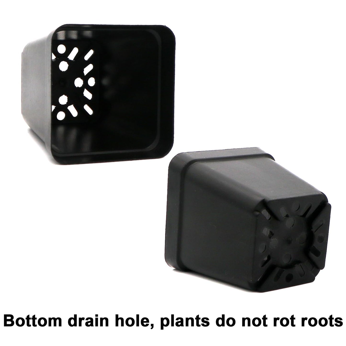 GGOUPTY Square Plastic Plant Pots 7cm 100 Pcs Succulent Planter Nursery Pots for Flower Staring Seedling