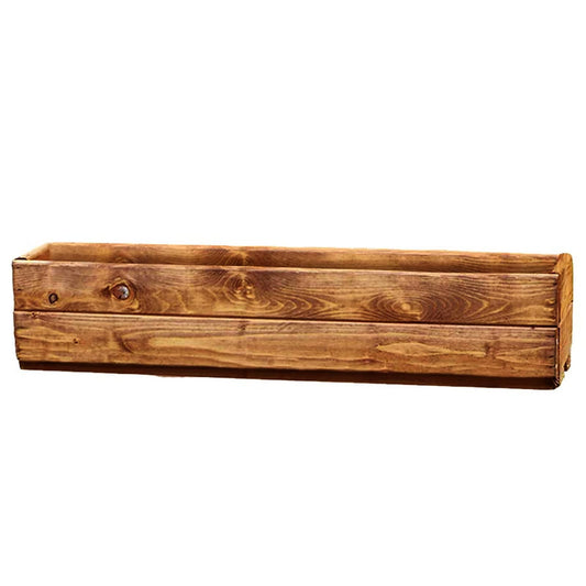 HORTICO Wooden Garden Planters | Window Box | Rectangular Plant Pots Outdoor | Fully Assembled H15 L76 W23 cm, 24.5L, Made in the UK