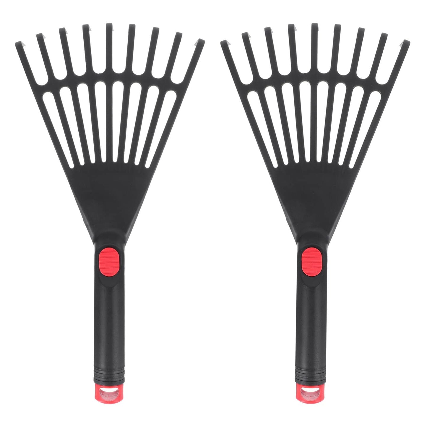 DOITOOL Hand Rake Garden Tool, 2PCS Plastic Hand Rake Soil Tiller with Ergonomic Handle, Small Rake for Leaves, Gardening, Cultivating, Loosening Soil & Spreading Mulch