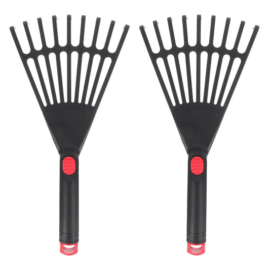 DOITOOL Hand Rake Garden Tool, 2PCS Plastic Hand Rake Soil Tiller with Ergonomic Handle, Small Rake for Leaves, Gardening, Cultivating, Loosening Soil & Spreading Mulch