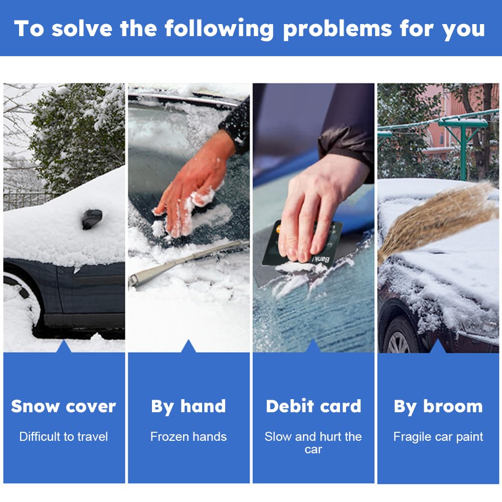 2025 Upgrade Snow Shovel - Detachable 3-Part Adjustable Telescopic Handle, Sand & Mud Removal Tool for Driveway Snow Removal