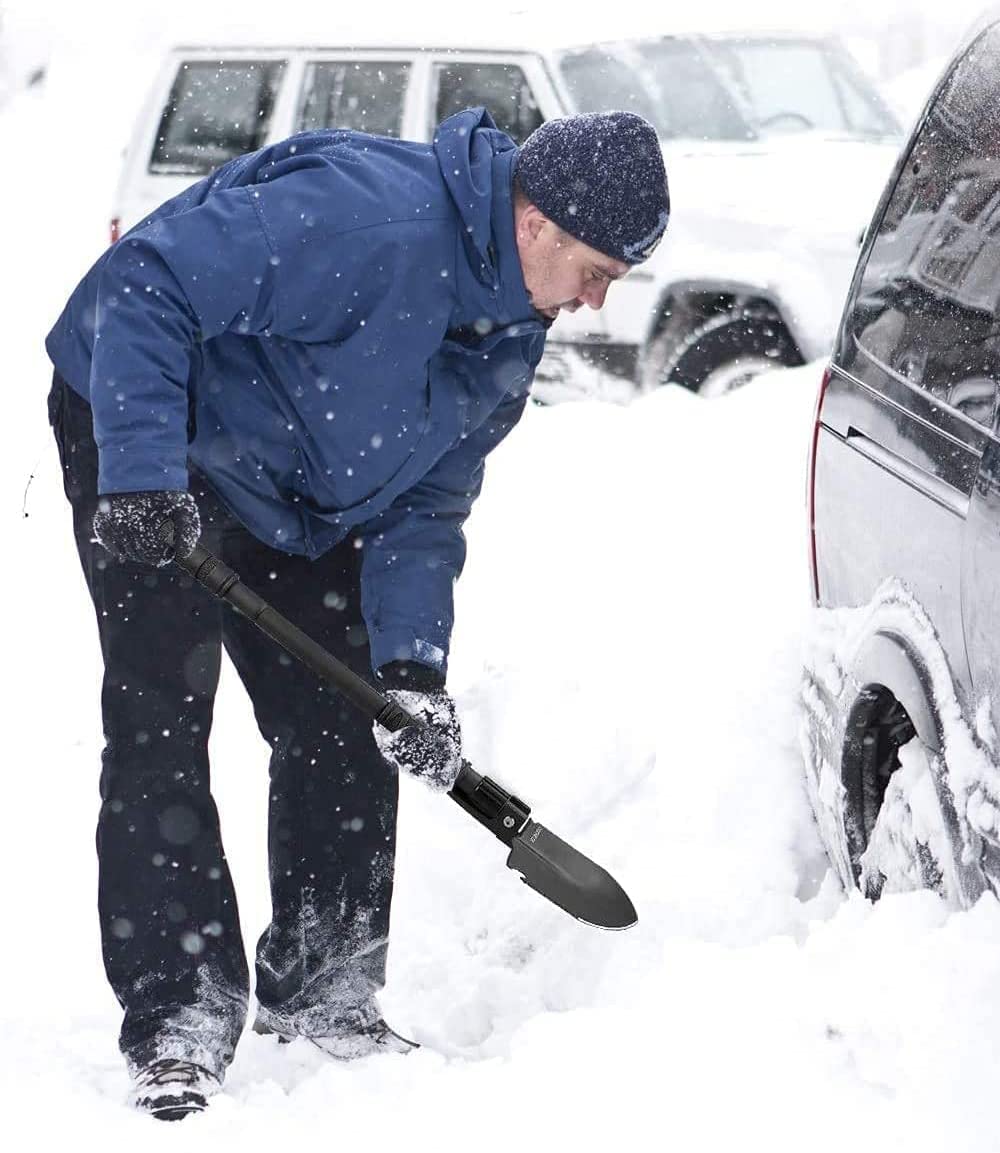 Camping Shovel, YOUNGDO Military Folding Survival Equipment, Entrenching Tool Portable for Detecting, Car Emergency, Backpacking, Outdoor, Hiking, Gardening and Trenching