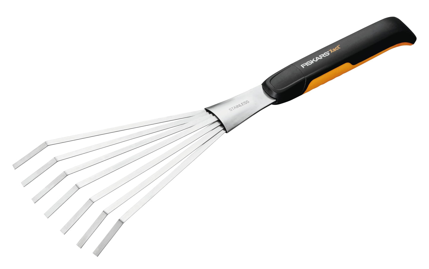 Fiskars Xact Hand rake, Length: 44.3 cm, Width: 12.5 cm, Black/Orange, Stainless Steel/Plastic, 1027044