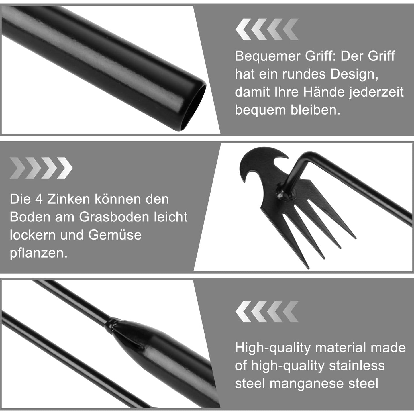 RNHDLY 2Pcs Weeding Tools, 4 Teeth Operated Weeding Tools, Garden Weed Pulling Tool, Weeding Artifact Uprooting Weeding Tool, Weeder Tool for Vegetable Gardening Backyard Farm Planting & Weeding