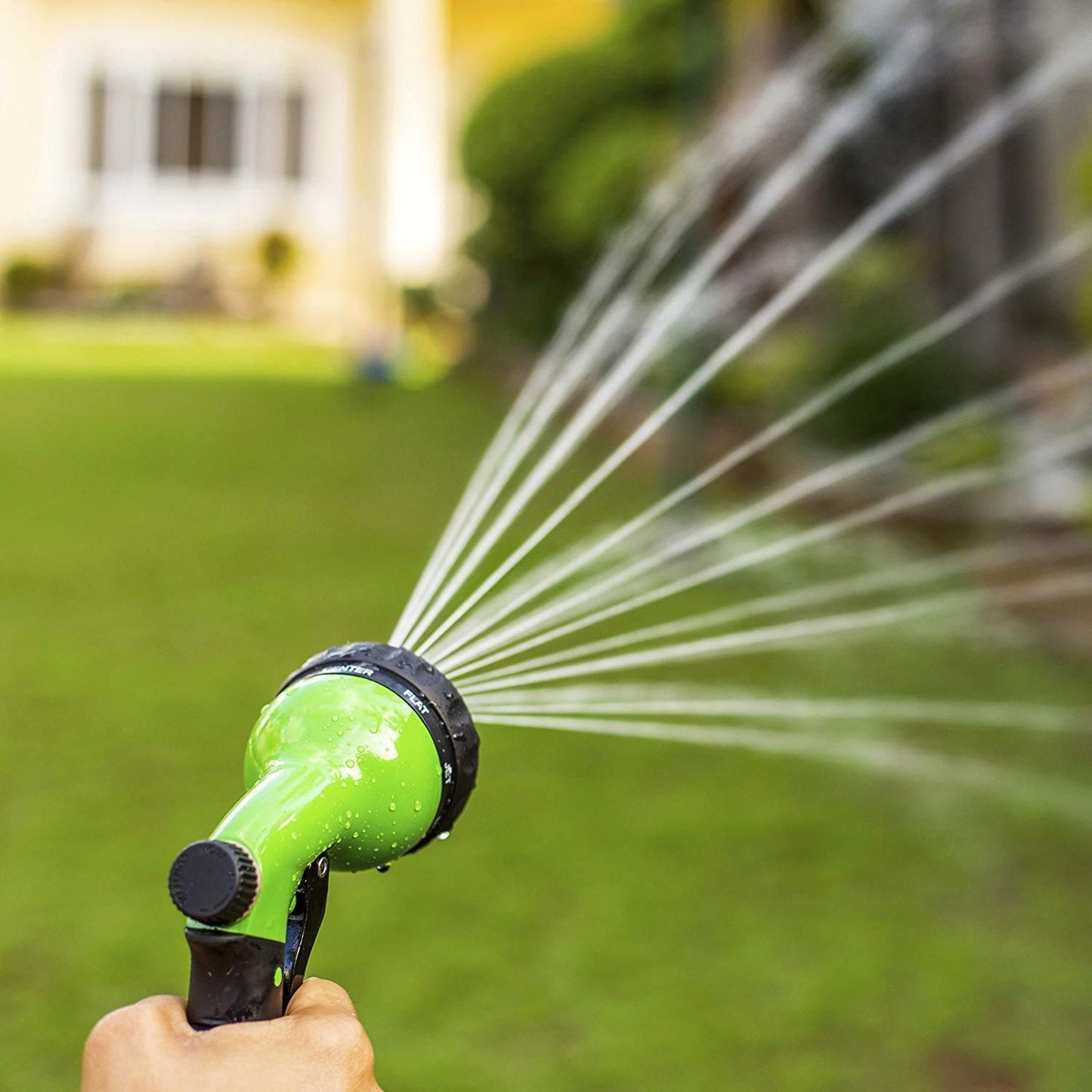 Signature Garden High Pressure Water Hose Spray Nozzle Sprinkler Head Hose Attachment - 8 Sprayer Patterns - Garden Hose Nozzle - Watering Lawns & Gardens, Washing Cars & Pets (Green)|Home Improvement