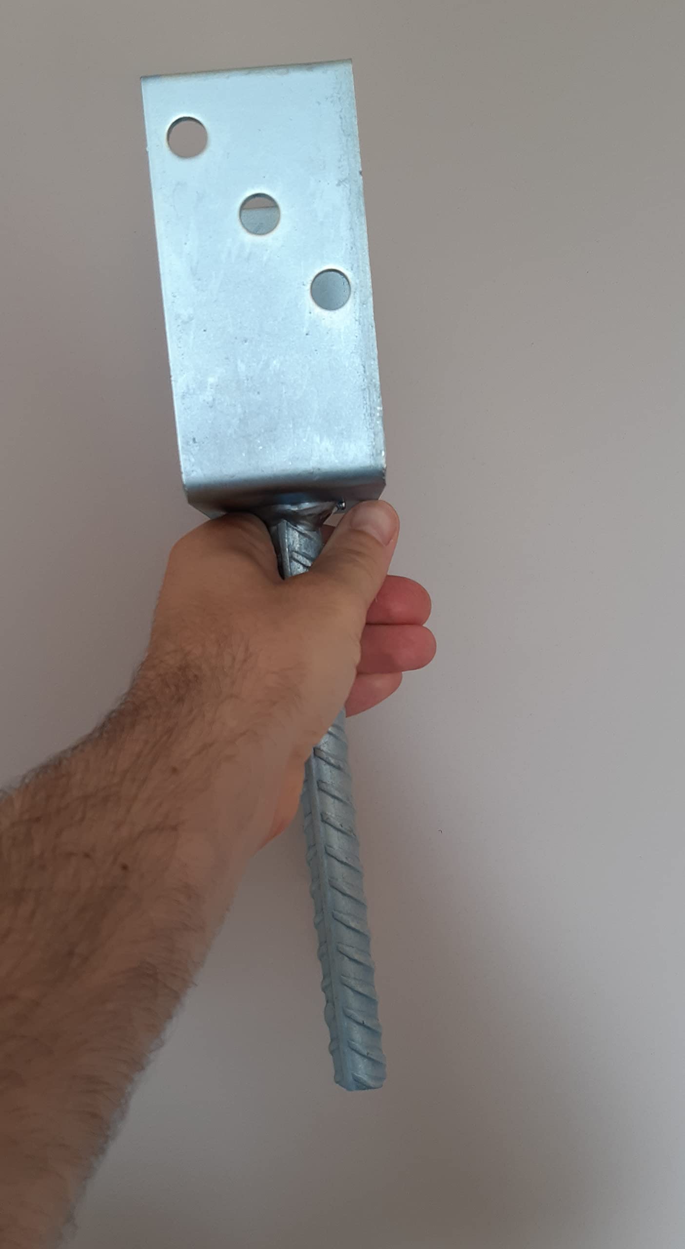 LLB Fence Posts Support U Type Pergola Brackets Extender Foot Shaped Concrete in "U" Heavy Duty Posts Anchor Tool Spikes Steel Galvanised 4mm Thick 100 x 100 x 60mm- 4 Inch x 4 Inch x 2.3 Inch