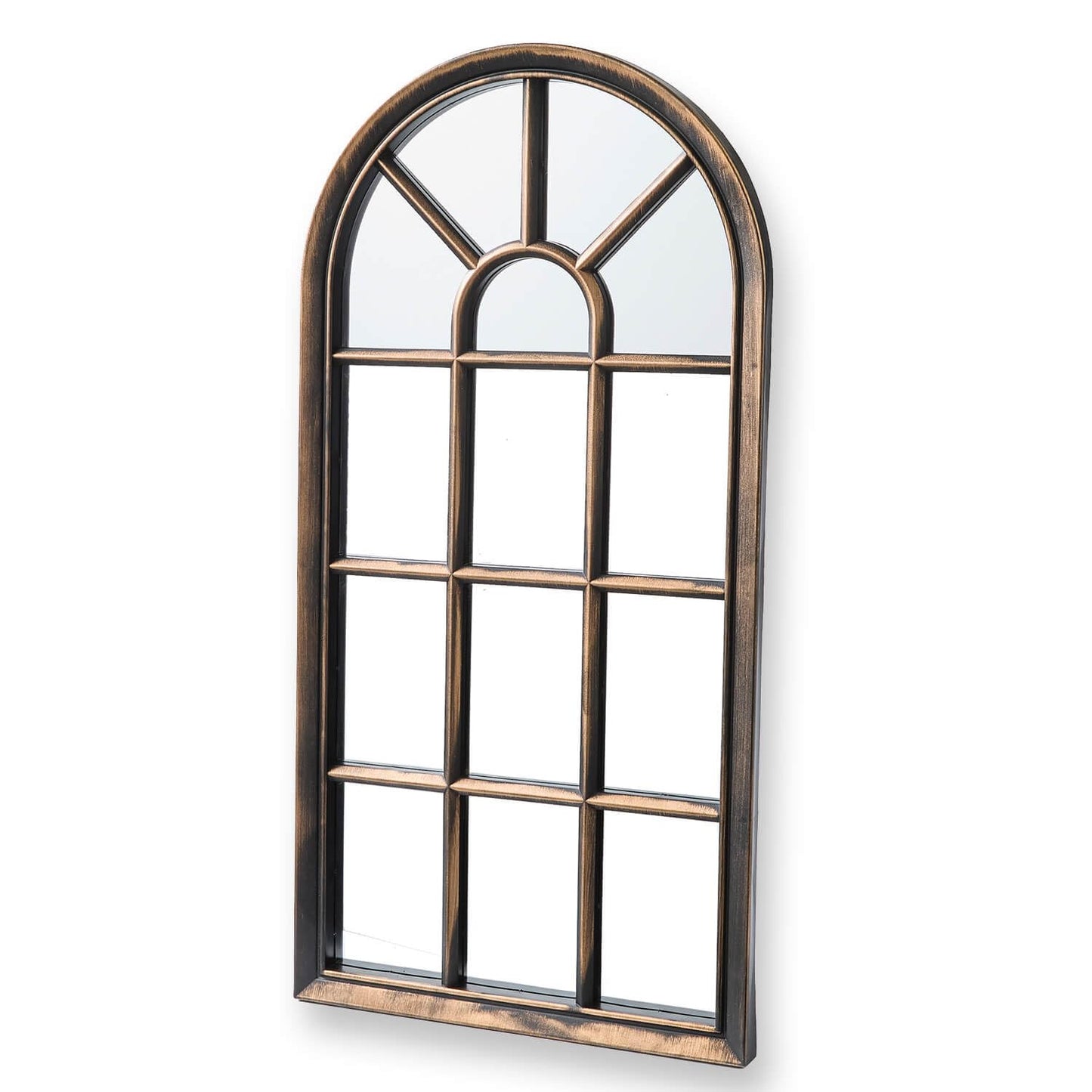 Coopers of Stortford 70cm Arched Antique Bronze Effect Garden Mirror Fence Wall Shed