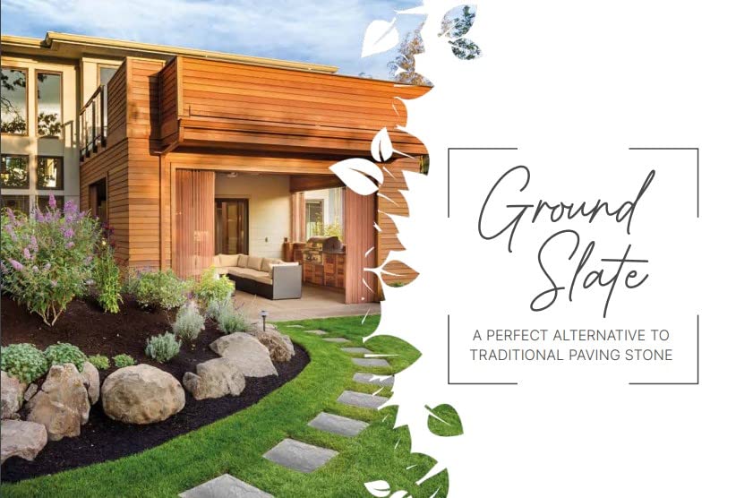 KAM Labelz Black Marble Effect Square Stomping Stone- Set of 10 Slates, Set of 4 Slates and Only 1 Slate| Home Garden Walkway Stomp Stepping Stone Tiles Slate Paving - Hard Wearing