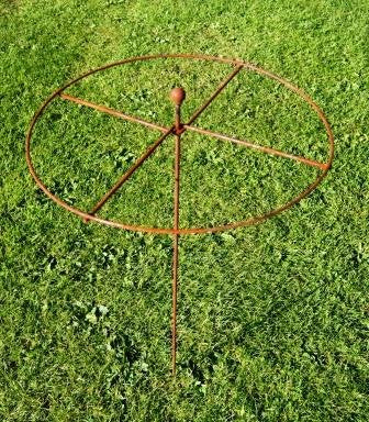 GAP GARDEN PRODUCTS Metal Rust Simple Circle Plant Support (pack of 8 or 6) Ideal plant support for dahlias, delphiniums etc (6, Rustic Patina)
