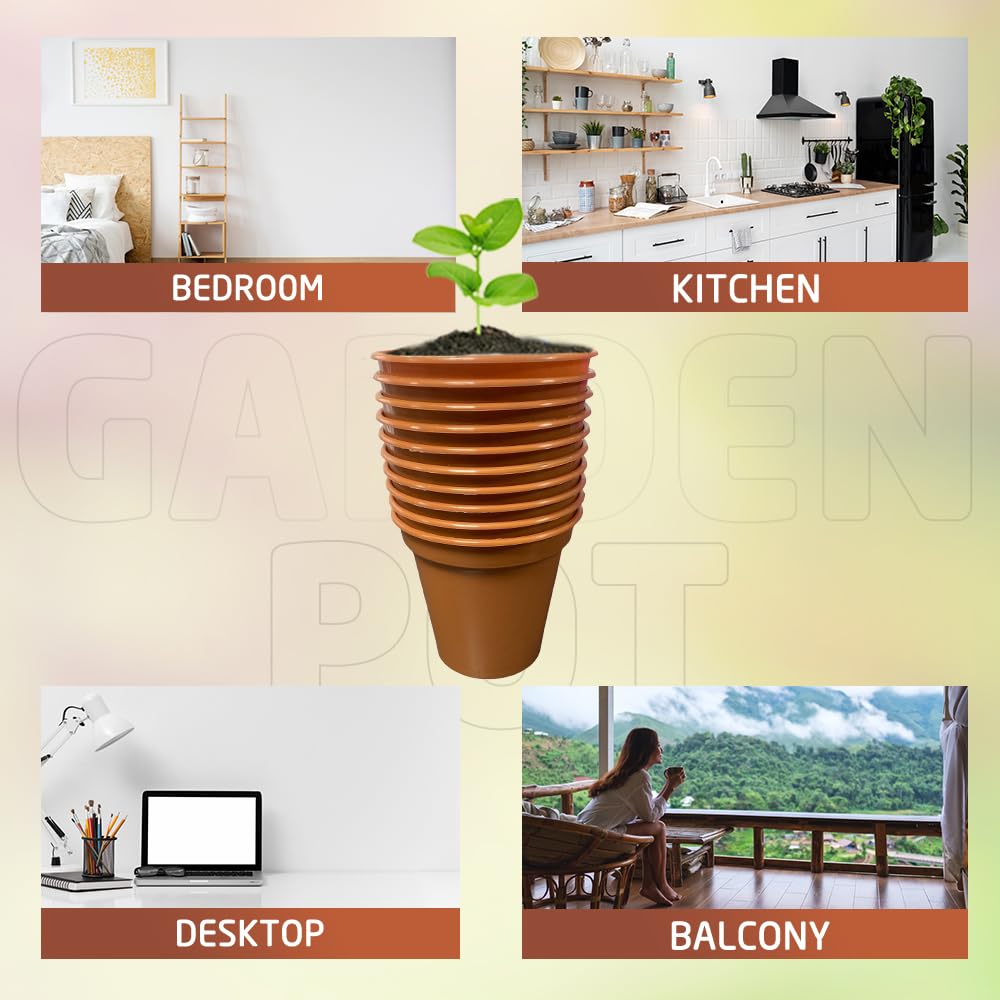 ACCURATE Garden Pot (Set of 10) Ideal for cultivation of cuttings or pricking out-Terracotta COLOUR- Size (3INCH/7.5CM) (1)