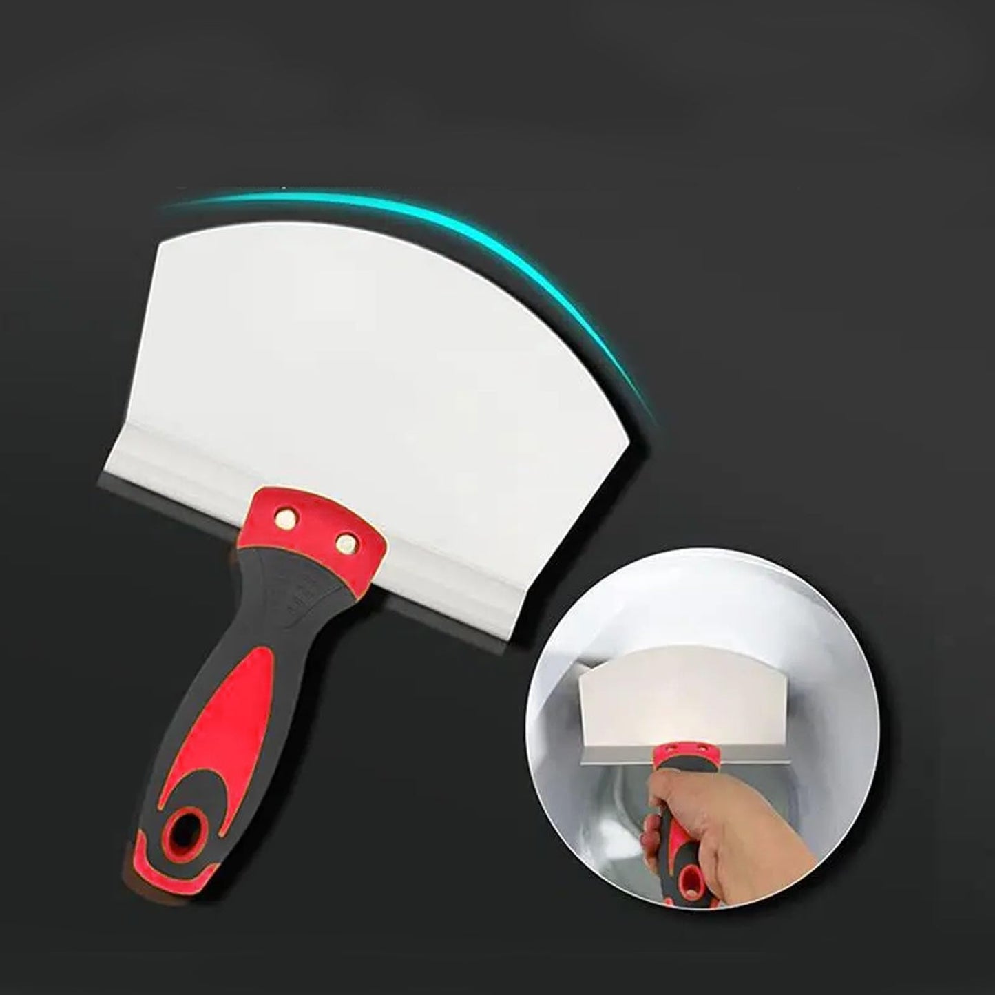 BRIOTA Bucket Scoop, Stainless Steel Bucket Trowel for Drywall and Plaster, Small Scoop with 6.5 in Curved Contoured Blade, Plastering Trowel for Paint, Mortar