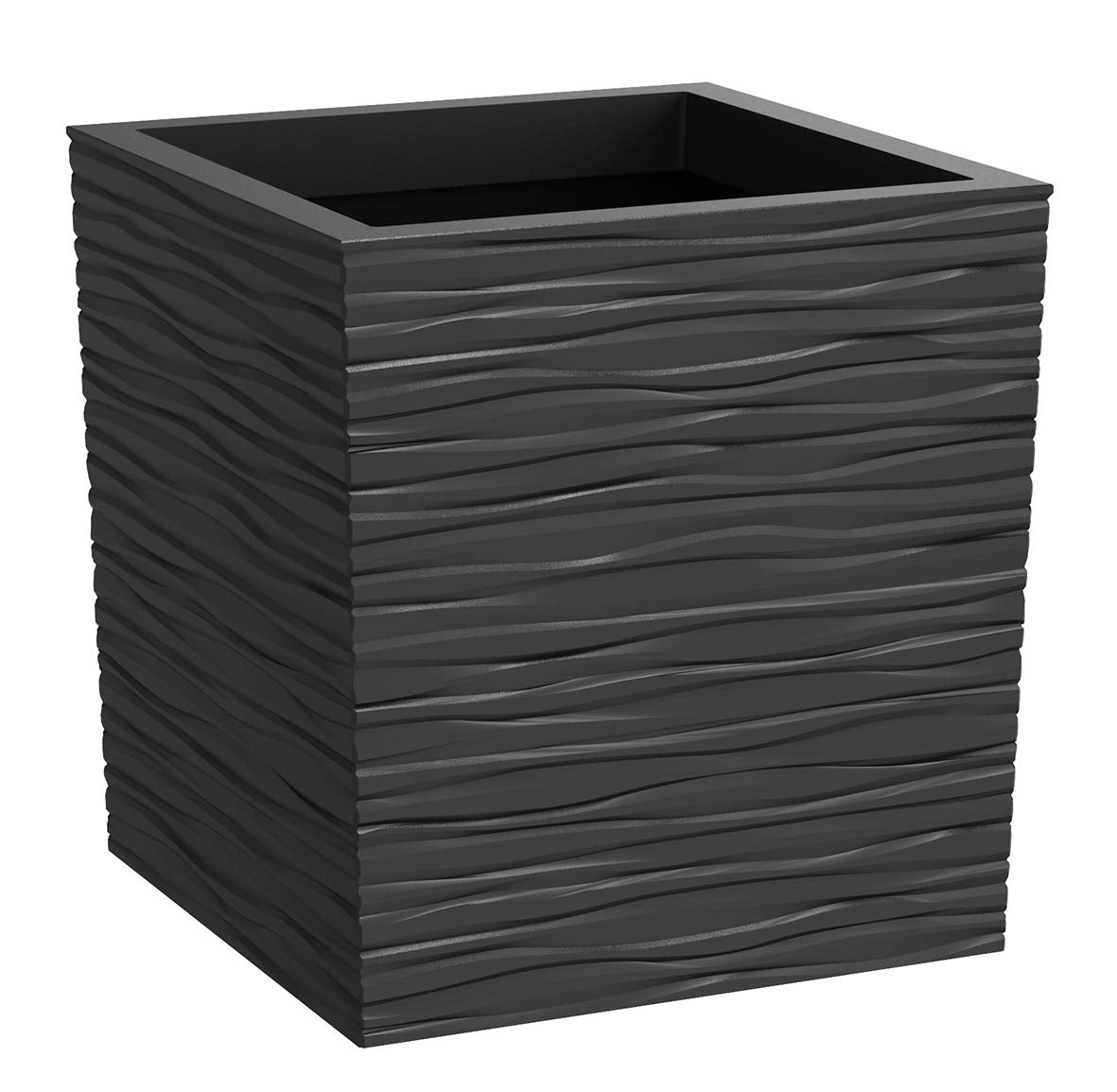 Eco Garden Citadelle Serenity Recyled Rubber Plant Pot, Slate, 36 cm